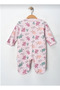 Baby Girl Printed Cotton Booties 3-Piece Jumpsuit Colorful Patterned - 3