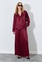 Burgundy Rubber Waist, Draped Satin Palazzo Pants |   Ek1006618511 - 6