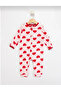 Baby Girl Printed Cotton Cuffed 3-Piece Jumpsuit Set with Colorful Pattern - 4