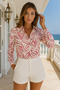 Women's Pink Satin Slim Fit Shirt - Trendy Shirt with Hidden Button Detail - 3