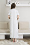 Postpartum Long Nightgown and Robe Maternity Set 6-Button Nursing and Suitable for Modest Wear - 5