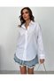 Women's White Color Woven Terrykotton Shirt - 3
