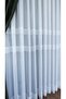 White Stripe Detail Horizontal Stripes 1/3 Tight Pleated Tulle Curtain No Wrinkle Ironing - 4