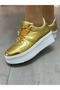 Stylish Evening Dress Gold Color Sneakers Casual and Comfortable Design - 2