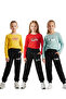3-Piece Round Neck Printed Girl's Bottom-Up Set