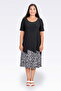 40426 Black Skirt Bottom Patterned Casual Cut Knitted Dress