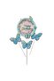 Blue Gold Butterfly Happy Birthday Cake Toothpick Set