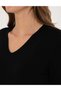 Black Slim Fit V-Neck Basic Sweater 50310915-Vr046 - 7
