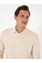 Beige Slim Fit Non-Curling Polo Neck Basic Pique Sweatshirt 50314048-VR011 - 2