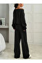 Women's Plain Off Shoulder Crop Sweatshirt Sweatpants Double Set - 4