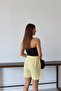 Women's Shorts with Muslin Pockets Yellow (100% Cotton) - 5