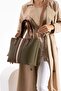 Women's Polo Stripe Patterned Long Strap 4 Compartment Hand & Shoulder Bag - 7
