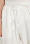 Men's Oversize Wide Cut Elastic Waist Lace-Up Crew Neck Ecru Tracksuit Set - 3