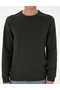 Dark Green 3 Thread Regular Fit Crew Neck Basic Sweatshirt 50314978-Vr079 - 6