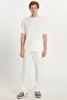Men's Oversize Wide Cut Elastic Waist Lace-Up Crew Neck Ecru Tracksuit Set - 4
