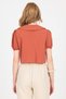 Tile Binding Detailed Baby Collar Crop Blouse 8064 - 5