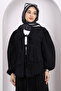 Black Front Tie Layered Kimono - 3