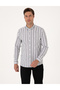 Black Regular Fit Striped Long Sleeve Shirt 50312269-Vr046