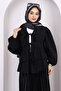 Black Front Tie Layered Kimono