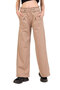 Girl's Pants with Elastic Waist and Button Detail, Wide Legs - 2