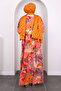 Dusty Rose Patterned Half Button Dress - 4