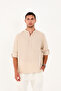 Men's Regular Fit 100% Cotton Muslin Judge Collar Half Placket Shirt - 8