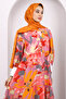Dusty Rose Patterned Half Button Dress - 3