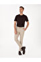 Beige Slim Fit Drawstring Canvas Trousers 50310829-Vr011