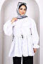 White Front Tie Ruffle Kimono
