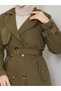 Torino Fabric Waterproof Belted Lined Hijab Trench Coat Rc1203089 - 8