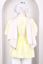 Yellow Front Tie Ruffle Kimono - 2