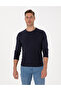 Navy Blue Slim Fit Crew Neck Sweater Sweater 50315717-Vr033