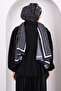 Black Front Tie Layered Kimono - 4