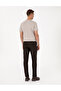 Dark Brown Slim Fit Drawcord Canvas Trousers 50310829-Vr084 - 4