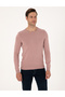 Dusty Rose Slim Fit Crew Neck Basic Knitwear Sweater 50315509-Vr026 - 3
