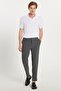 Men's Slim Fit Slim Fit Stretchy Side Pocket Ankle Length Canvas Cut Dark Gray Trousers - 3