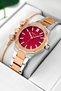 Steel Cord Steel Case Women Wrist Watch, 3 Atm Waterproof Silver-Rose Zmfer193