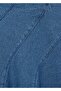 Midi Denim Skirt with Stitching Details - 6