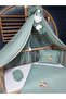 Embroidered Muslin Sleeping Set - 100X150 cm Duvet Cover, Pompom Mosquito Net, Tulle and Apparatus - 4