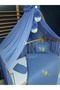 Embroidered Muslin Sleeping Set - 100X150 cm Duvet Cover, Pompom Mosquito Net, Tulle and Apparatus - 8