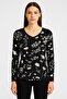 Women's Full Lichra Viscosa Combed Round Neck Large Size Bluz - 4