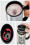 Self Stirring Coffee Mug, Black/Silver - 4