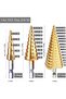 4-32mm HSS Step Drill Bit Straight Groove Step Drill Bit Titanium Coated Wood Metal Hole Cutter Core - 3