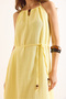 Women's Yellow Muslin Lined Back Deep Decollet Maxi Dress Elb-19002504 - 6