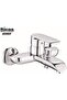 Bath Faucet chrome plated complete set with mixer leg and wall cover (Siena Series 3)
