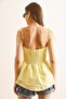 Women's Yellow Strap Tie Roba Detailed Cotton Blouse Blz-19003072 - 6
