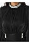 Yoryo Silk Hijab Evening Dress - Black - - 5