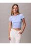 Calvin Klein Rib Women's Blue Crop Lv047Ab802-7Zq