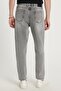 Men's Relaxed Fit Wide Leg Washed Stonewashed Boyfriend Stretch Grey Jean Denim Pants - 5