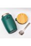 Bamboo Lid Food Thermos 500ml Steel Thermos Green Keeps Warm for 12 Hours - 4